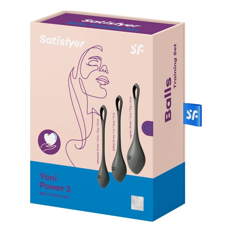 Satisfyer Yoni Power Balls 2 Black 3 Pc Set