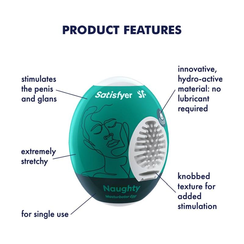 Satisfyer Masturbator Egg Naughty - Vibrant Vibes Australia - Quality Sex Toys - Great Prices - Sex Toys Australia