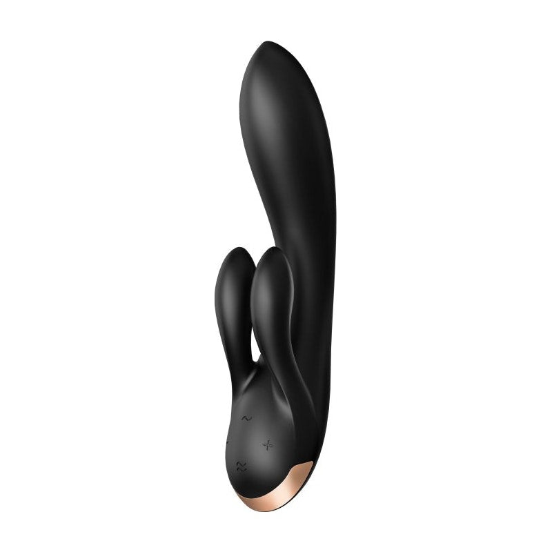 Satisfyer Double Flex App Rabbit Vibrator Black - Vibrant Vibes Australia - Quality Sex Toys - Great Prices - Sex Toys Australia