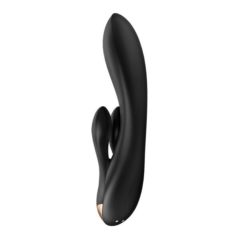 Satisfyer Double Flex App Rabbit Vibrator Black - Vibrant Vibes Australia - Quality Sex Toys - Great Prices - Sex Toys Australia