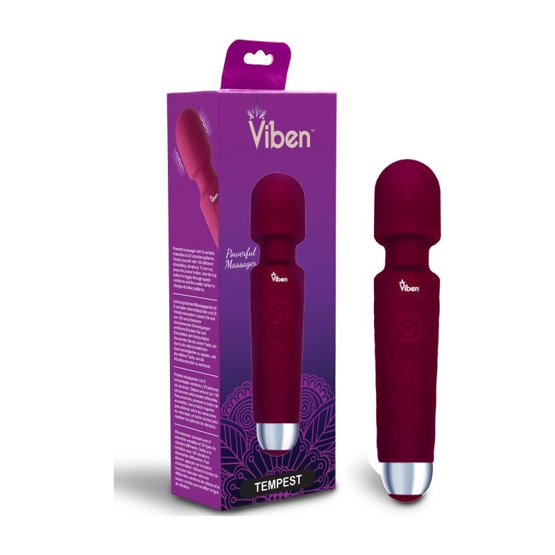 Viben Tempest Rechargeable Wand Massager Ruby - Vibrant Vibes Australia - Quality Sex Toys - Great Prices - Sex Toys Australia