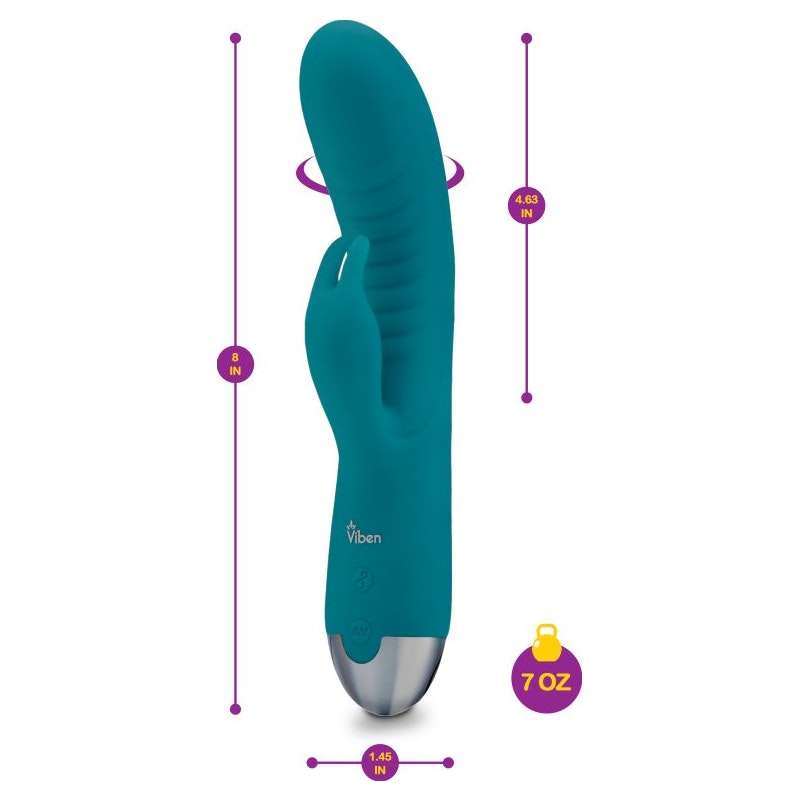 Viben Alluring Come Hither Rabbit Vibe Ocean - Vibrant Vibes Australia - Quality Sex Toys - Great Prices - Sex Toys Australia