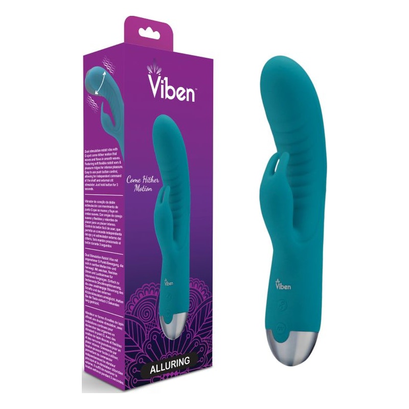 Viben Alluring Come Hither Rabbit Vibe Ocean - Vibrant Vibes Australia - Quality Sex Toys - Great Prices - Sex Toys Australia