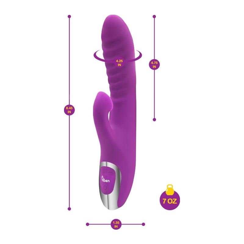 Viben Frenzy Suction Rabbit Vibe Berry - Vibrant Vibes Australia - Quality Sex Toys - Great Prices - Sex Toys Australia