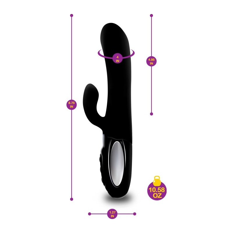 Viben Hypnotic Thrusting Rabbit Vibe w Swinging Clit Stim Black - Vibrant Vibes Australia - Quality Sex Toys - Great Prices - Sex Toys Australia