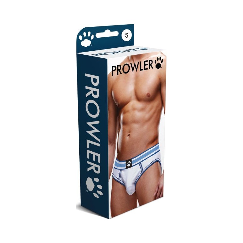 Prowler Open Back Brief White/Blue - Vibrant Vibes Australia - Quality Sex Toys - Great Prices - Sex Toys Australia