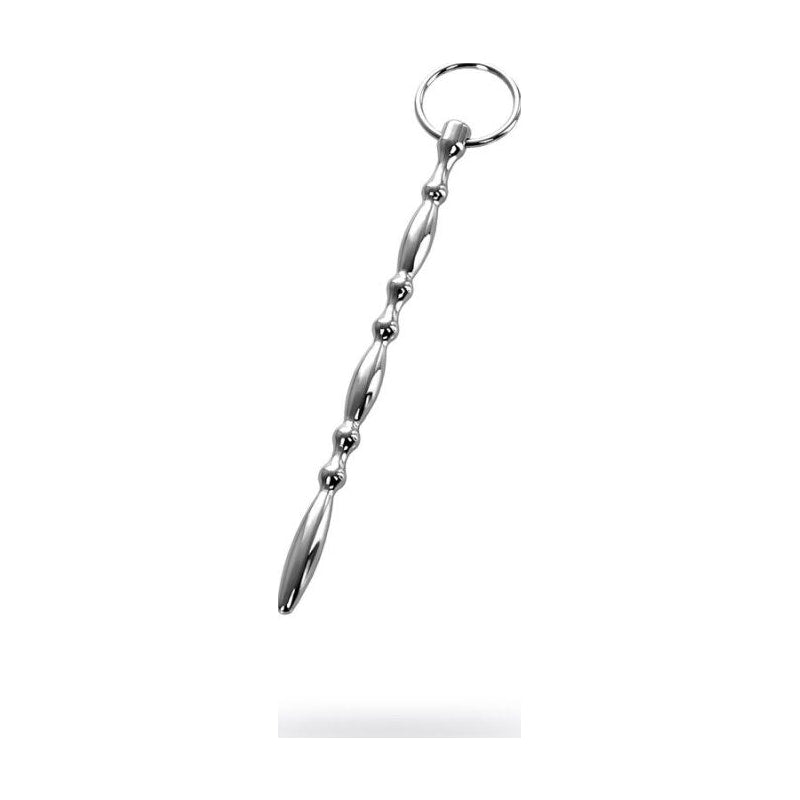 Silver Metal Beaded Urethral Plug w Ring - Vibrant Vibes Australia - Quality Sex Toys - Great Prices - Sex Toys Australia