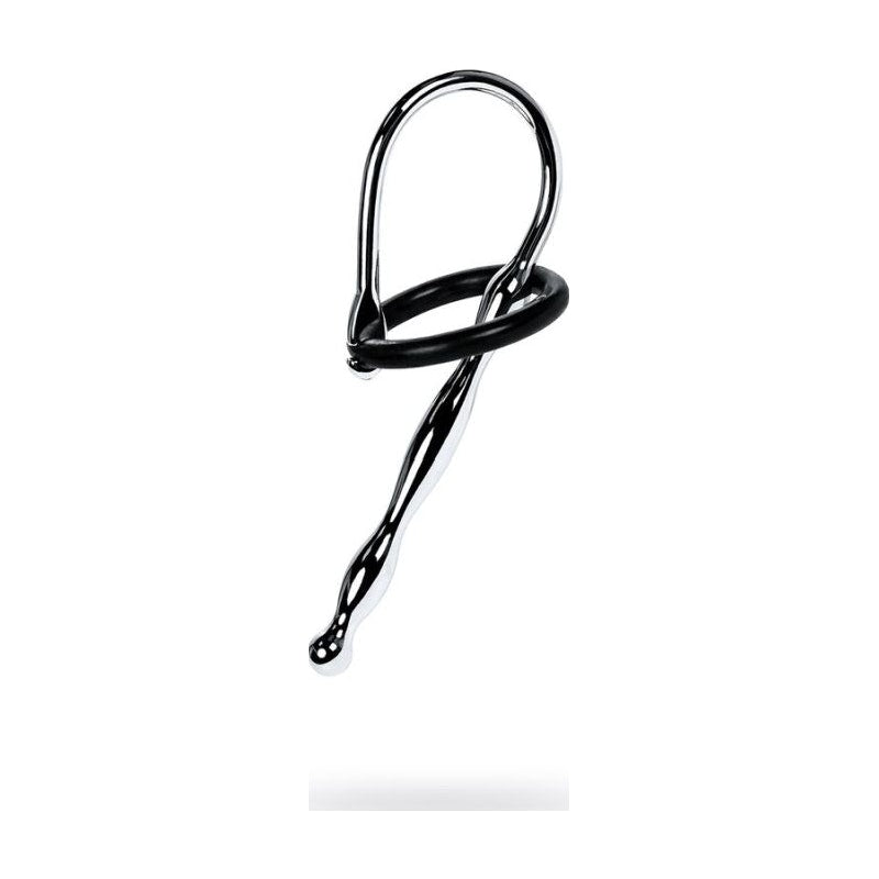 Silver Metal Urethral Plug w Black Silicone Ring - Vibrant Vibes Australia - Quality Sex Toys - Great Prices - Sex Toys Australia