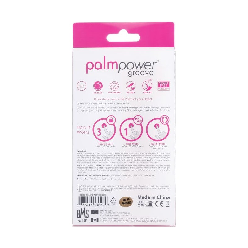 PalmPower Groove Mini Wand Fuchsia - Vibrant Vibes Australia - Quality Sex Toys - Great Prices - Sex Toys Australia