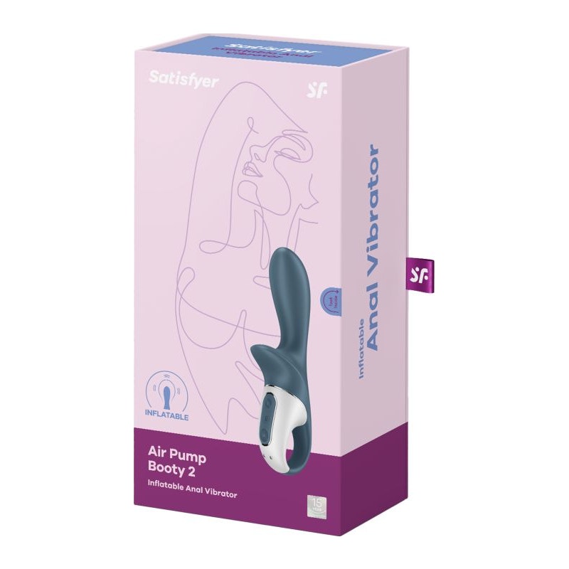 Satisfyer Air Pump Booty 2 Dark Grey - Vibrant Vibes Australia - Quality Sex Toys - Great Prices - Sex Toys Australia