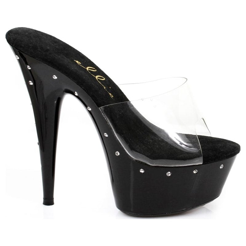 Slip On Rhinestone Platform Black 6in - Vibrant Vibes Australia - Quality Sex Toys - Great Prices - Sex Toys Australia