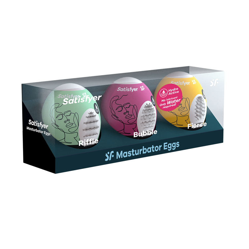 Satisfyer Masturbator Eggs - Mixed 3 Pack #1 - Vibrant Vibes Australia - Quality Sex Toys - Great Prices - Sex Toys Australia