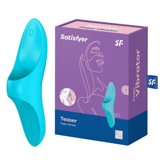 Satisfyer Teaser Finger Vibe Blue - Vibrant Vibes Australia - Quality Sex Toys - Great Prices - Sex Toys Australia