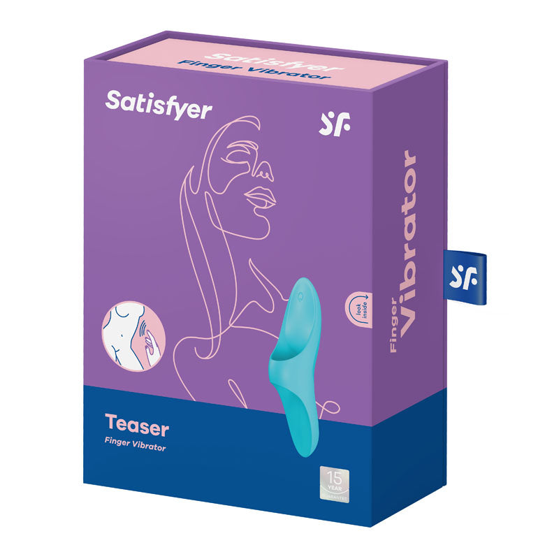 Satisfyer Teaser Finger Vibe Blue - Vibrant Vibes Australia - Quality Sex Toys - Great Prices - Sex Toys Australia