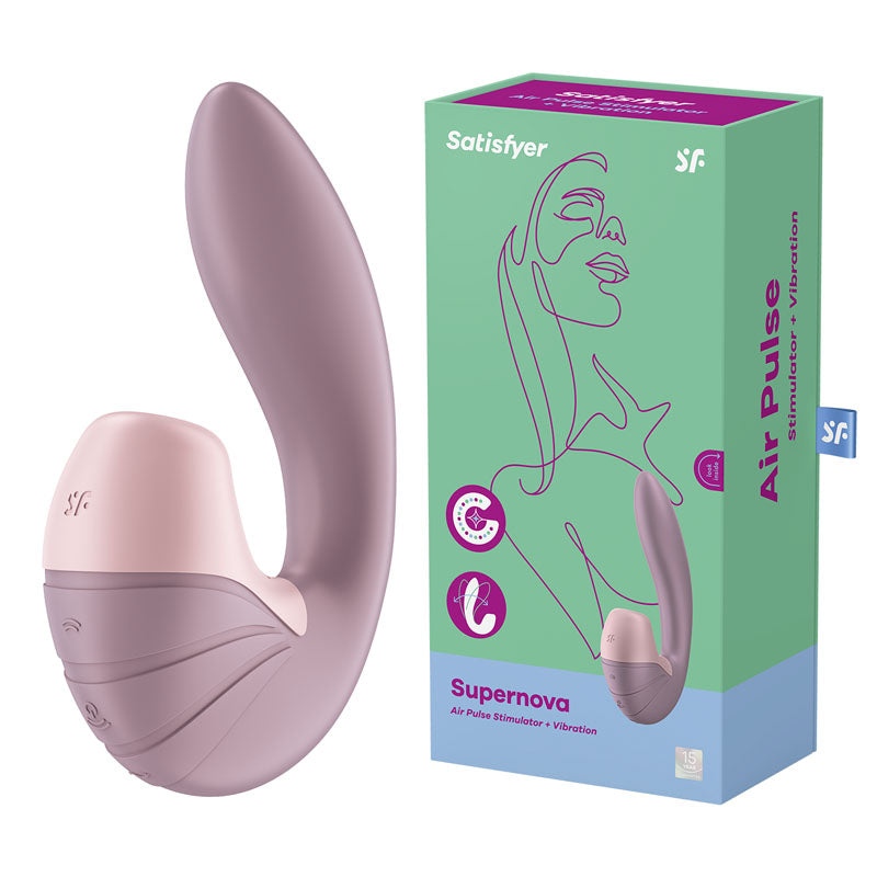 Satisfyer Supernova G-Spot Clit Suction Vibrator Old Rose - Vibrant Vibes Australia - Quality Sex Toys - Great Prices - Sex Toys Australia