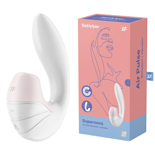 Satisfyer Supernova G-Spot Clit Suction Vibrator White - Vibrant Vibes Australia - Quality Sex Toys - Great Prices - Sex Toys Australia