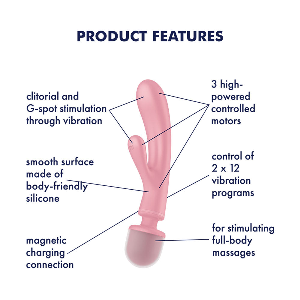 Satisfyer Triple Lover Pink - Vibrant Vibes Australia - Quality Sex Toys - Great Prices - Sex Toys Australia