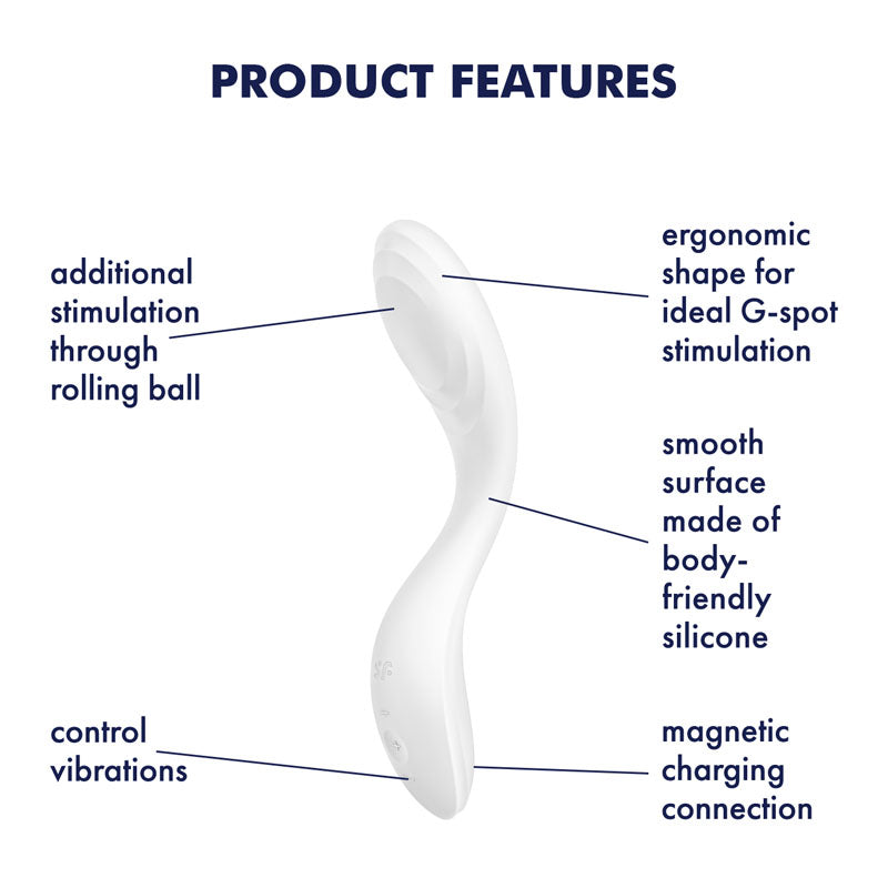 Satisfyer Rrrolling Pleasure G-Spot Vibrator White - Vibrant Vibes Australia - Quality Sex Toys - Great Prices - Sex Toys Australia