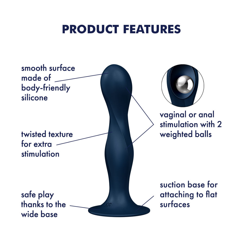 Satisfyer Double Ball-R Dildo Blue - Vibrant Vibes Australia - Quality Sex Toys - Great Prices - Sex Toys Australia