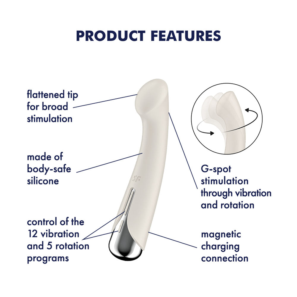 Satisfyer Spinning G-Spot 1 Beige - Vibrant Vibes Australia - Quality Sex Toys - Great Prices - Sex Toys Australia