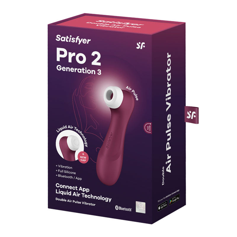 Satisfyer Pro 2 Gen 3 App Control Clitoral Stimulator Wine Red - Vibrant Vibes Australia - Quality Sex Toys - Great Prices - Sex Toys Australia