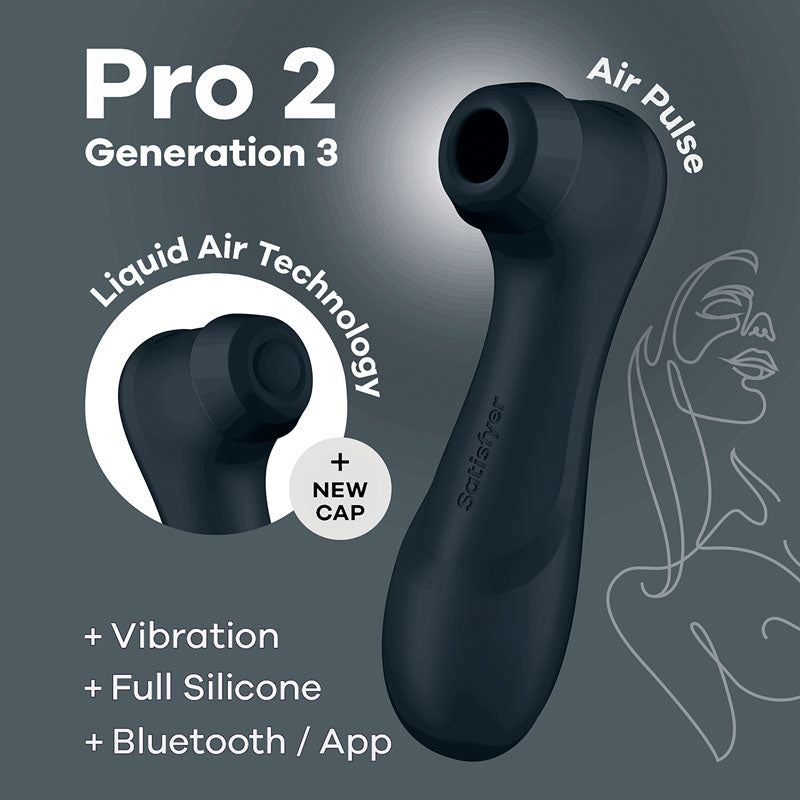 Satisfyer Pro 2 Gen 3 App Control Clitoral Stimulator Black - Vibrant Vibes Australia - Quality Sex Toys - Great Prices - Sex Toys Australia