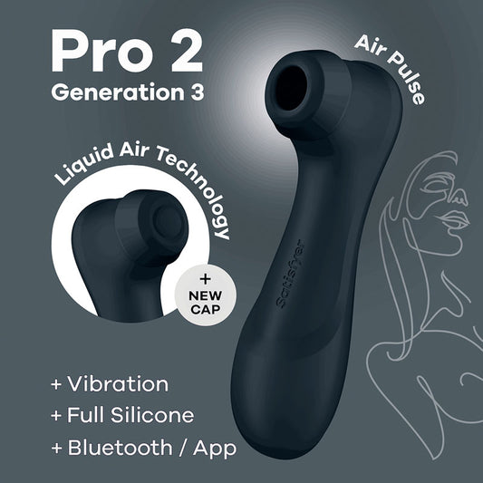 Satisfyer Pro 2 Gen 3 App Control Clitoral Stimulator Black - Vibrant Vibes Australia - Quality Sex Toys - Great Prices - Sex Toys Australia