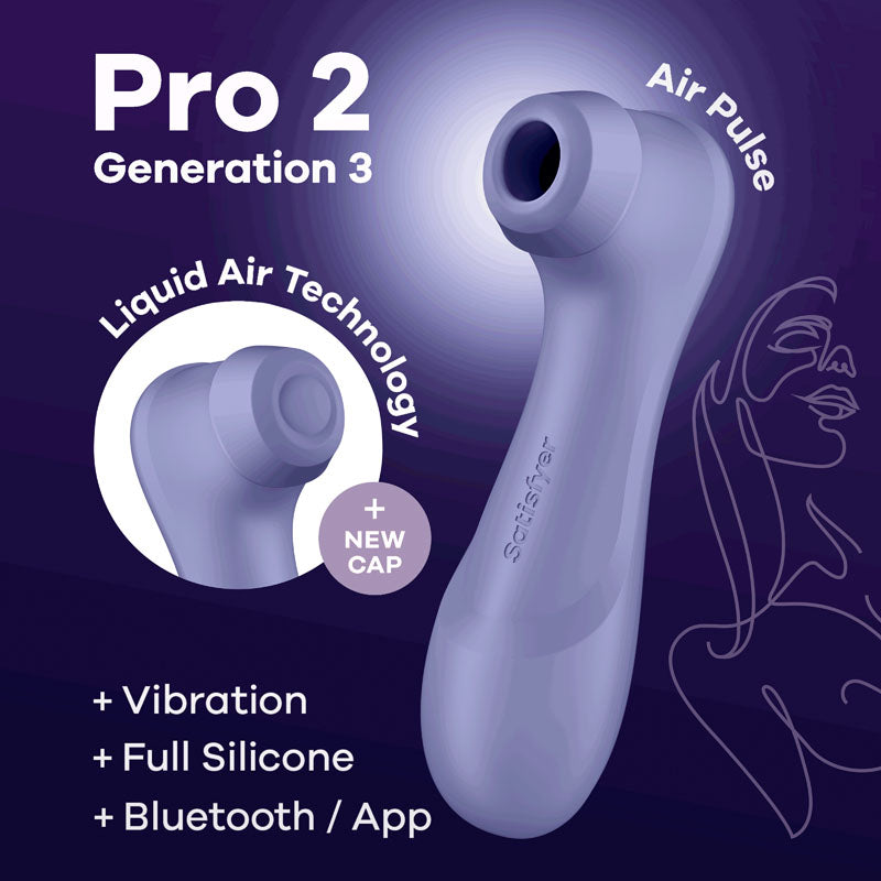 Satisfyer Pro 2 Gen 3 App Control Clitoral Stimulator Lilac - Vibrant Vibes Australia - Quality Sex Toys - Great Prices - Sex Toys Australia