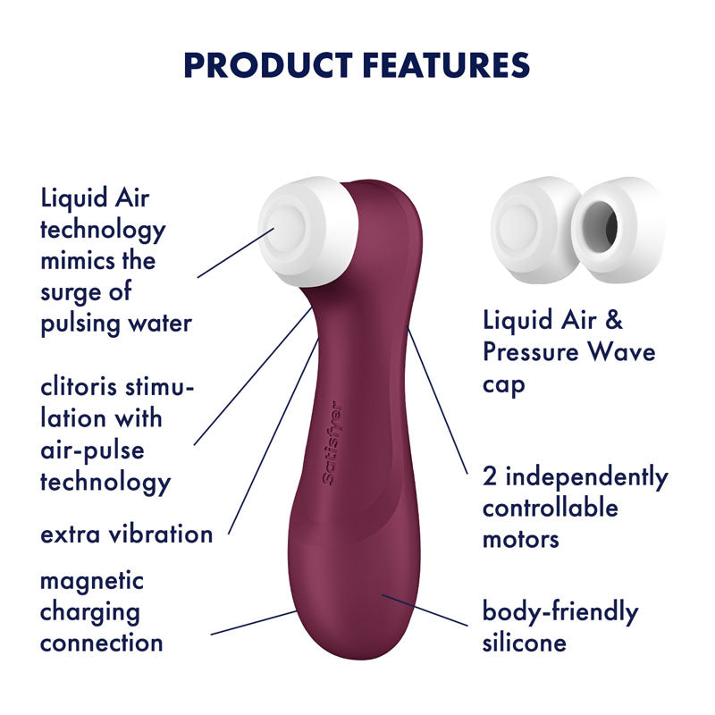 Satisfyer Pro 2 Gen 3 Clitoral Stimulator Wine Red - Vibrant Vibes Australia - Quality Sex Toys - Great Prices - Sex Toys Australia