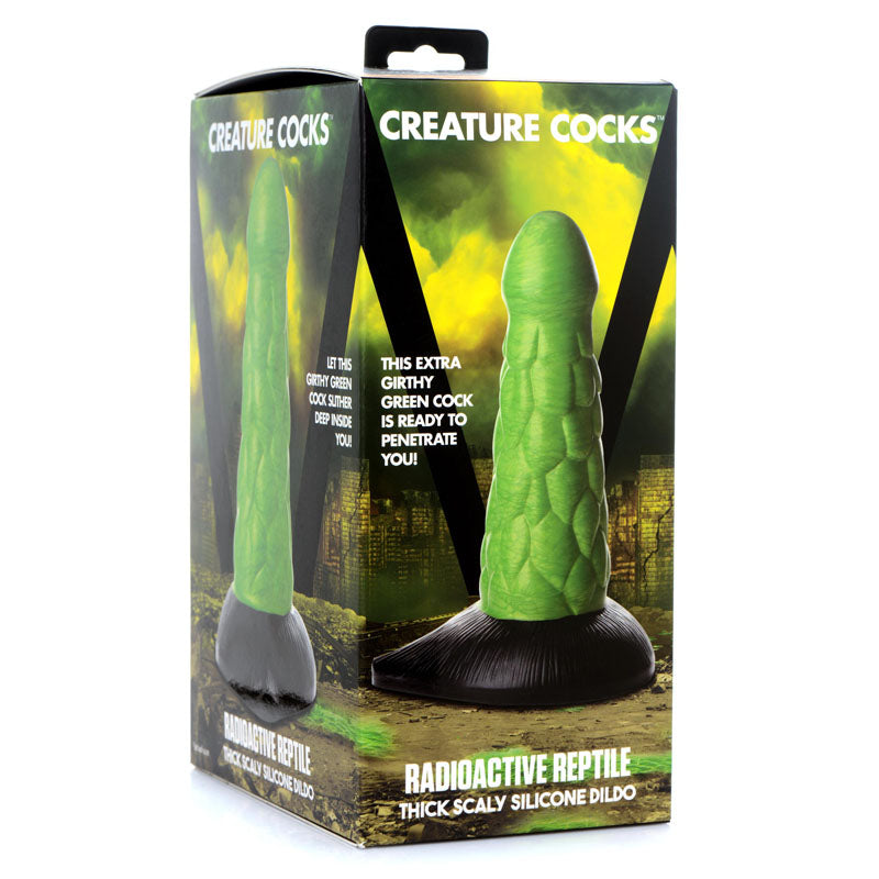 Creature Cocks Radioactive Reptile Thick Scaly Silicone Dildo - Vibrant Vibes Australia - Quality Sex Toys - Great Prices - Sex Toys Australia