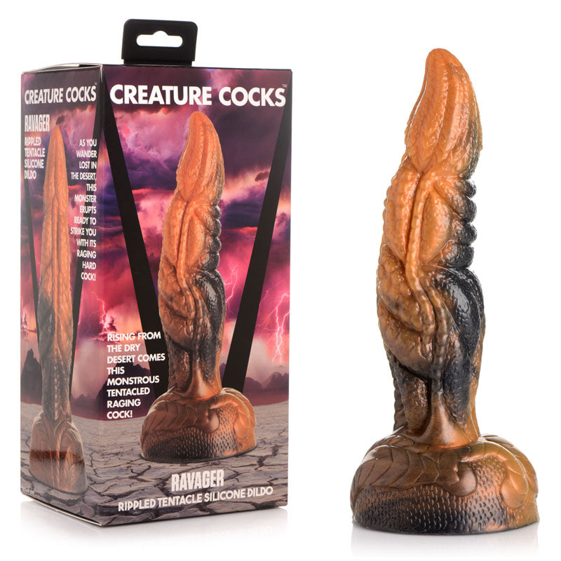 Creature Cocks Ravager Rippled Tentacle Silicone Dildo - Vibrant Vibes Australia - Quality Sex Toys - Great Prices - Sex Toys Australia