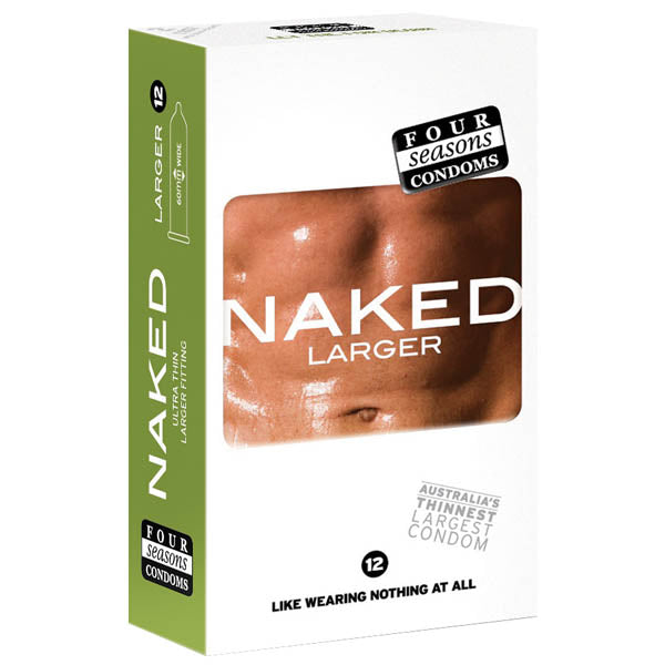 Four Seasons Naked Larger Condom 12 Pc - Vibrant Vibes Australia - Quality Sex Toys - Great Prices - Sex Toys Australia