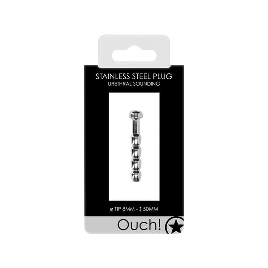 OUCH! Urethral Sounding - Metal Plug - 8mm - Vibrant Vibes Australia - Quality Sex Toys - Great Prices - Sex Toys Australia