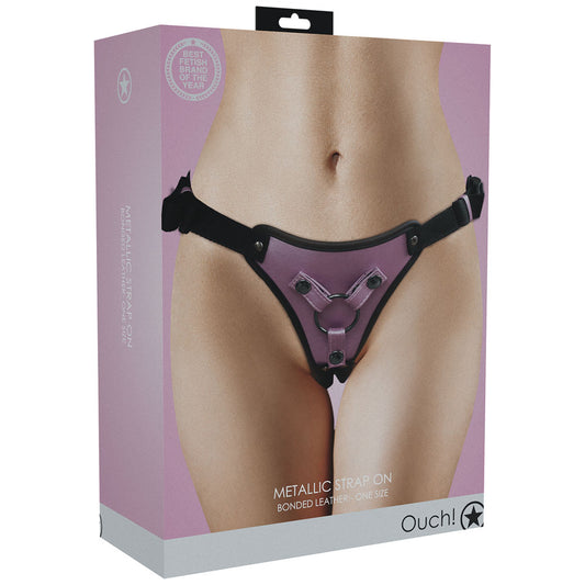 OUCH! Metallic Strap On Harness - Rose - Vibrant Vibes Australia - Quality Sex Toys - Great Prices - Sex Toys Australia