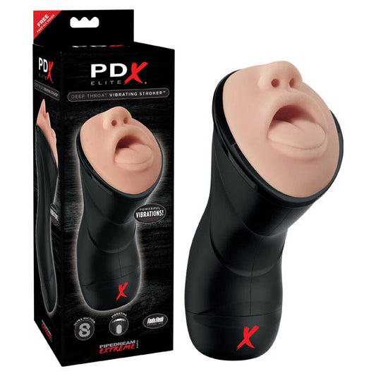 PDX Elite Deep Throat Vibrating Stroker - Vibrant Vibes Australia - Quality Sex Toys - Great Prices - Sex Toys Australia