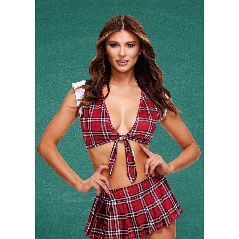 TEACHERS PET Schoolgirl Crop Top & Skirt - S/M - Vibrant Vibes Australia - Quality Sex Toys - Great Prices - Sex Toys Australia